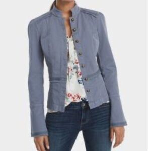 White House Black Market Blue Utility Jacket